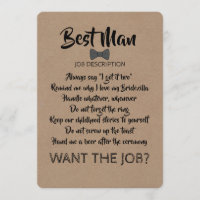Amusant Groomsman ou Best Man Job Proposition