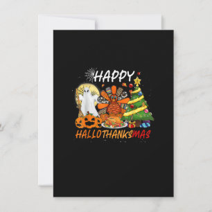 Invitation Amusant Halloween Thanksgiving Noël Joyeux Hallo
