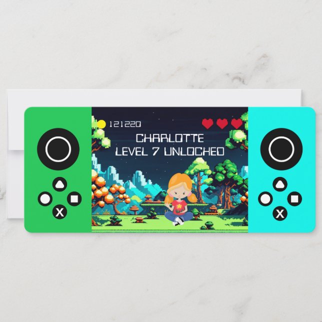 Invitation Amusant Novelty Computer Jeu Anniversaire Fête (Devant)