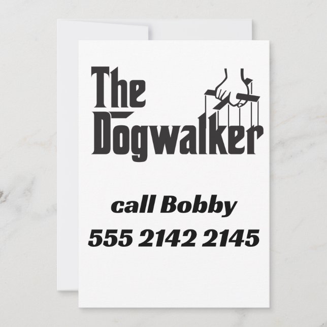 Invitation Amusant Parody Dog Walker Trainer Sitter (Devant)