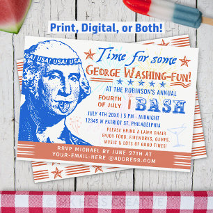Invitation Amusant Parti de l'indépendance 4 juillet   Washin