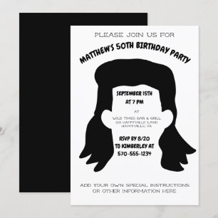 Invitation Amusant Personnalisé Mullet Coiffure fête d'annive