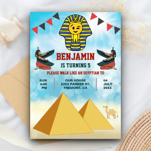 Invitation Amusant Pharaon Égyptien Roi Anniversaire Invitati