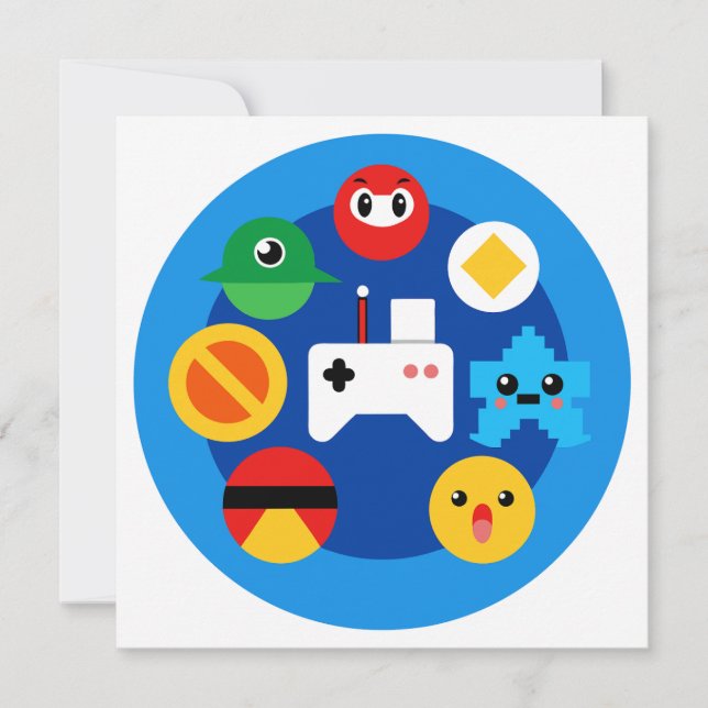 Invitation Amusant Retro Arcade (Devant)