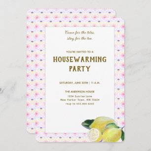 Invitation Amusant Tea Party Boho Lemons Rainbow
