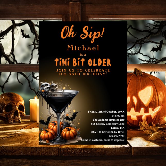 Invitation Amusant Un Tini Un Peu Plus Ancien Halloween Fête  (Créateur téléchargé)