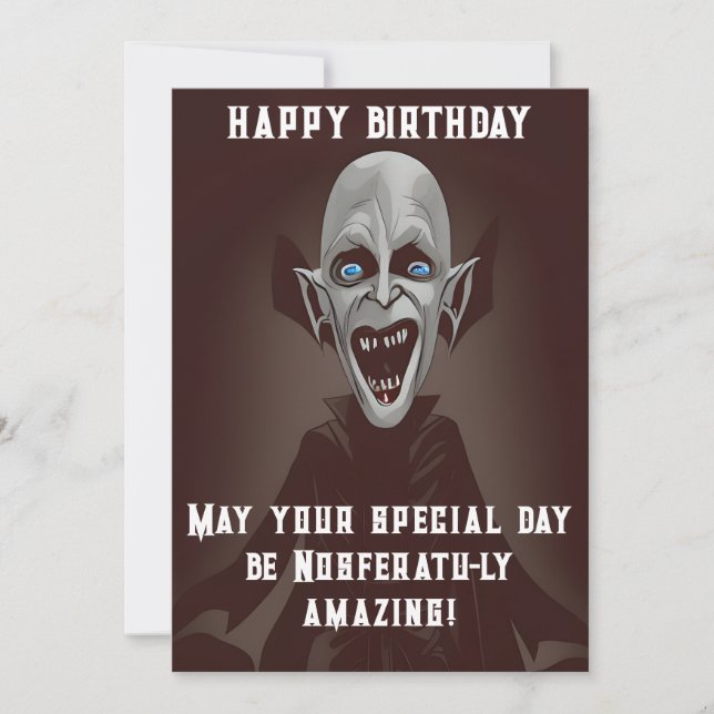 Invitation Amusant Vampire Nosferatu's Anniversaire Désire! (Devant)
