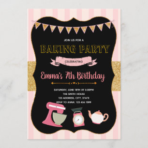 Invitation amusante à une fête de boulangerie
