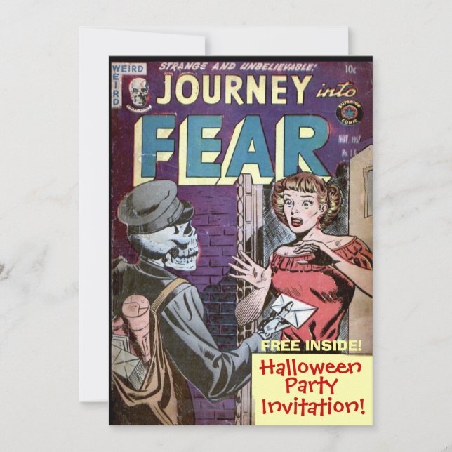 Invitation amusante de la bande dessinée d'Hallowe (Devant)