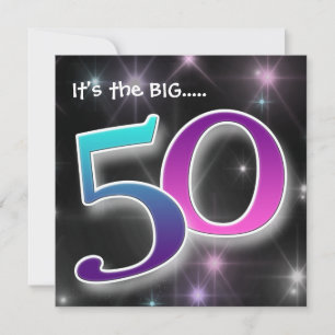 Invitation amusante et colorée à la fête du 50e an