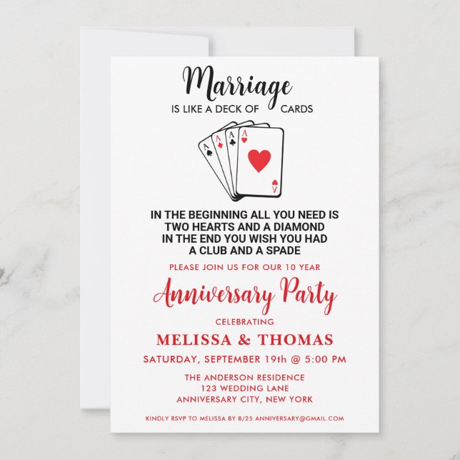 Invitation Amusante fête de l'Humour du mariage (Devant)
