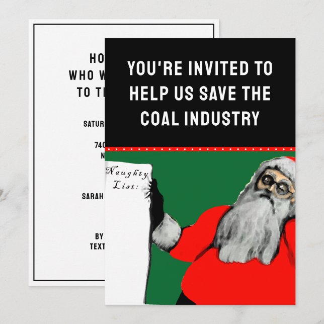 Invitation Amusante fête de Noël pour adultes (Devant / Derrière)