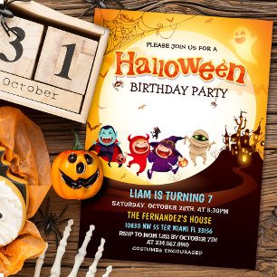 Invitation Amusante fête du costume Anniversaire de enfant Ha