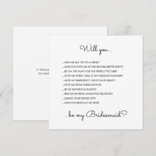 Invitation Amusante Proposition de femme de chambre de Script