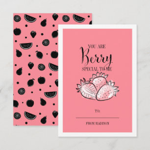 Invitation Amusante Pun de Fruit Berry Classroom Valentine Ca
