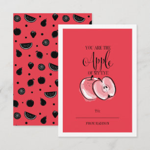 Invitation Amusante Pun de fruits Apple Classroom Valentine C