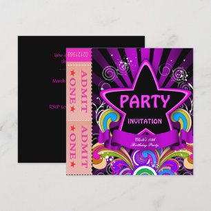 Invitation Amusants Anniversaire Filles Hot Pink Billets 2