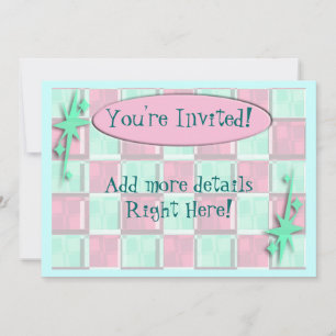 Invitation Amusants Diner Style Retro Motif Art Cute