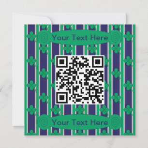 Invitation Amusants et fantaisie 4 feuilles de trèfle QR Code