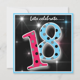 Invitation Amusants Polka Dot 18e Anniversaire Fête Invitatio
