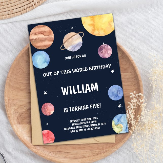 Invitation Amusants Space Rocket Thème pour les enfants (Out of this world birthday Invitations)