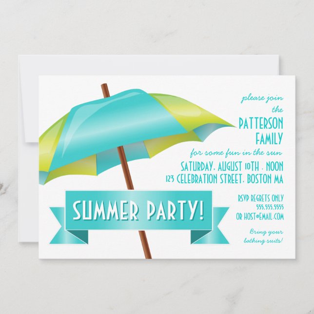 Invitation Amusement Cool à l'invitation du Sun Summer Party (Devant)