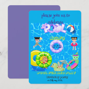 Invitation amusement de piscine et fête d'anniversaire