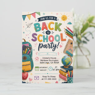 Invitation Amusement de rentrée scolaire Fête en classe