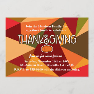 Invitation Amusement de Thanksgiving de citrouille d'automne 