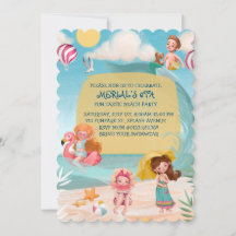 Amusement Summer Beach Anniversaire Fête Invitatio