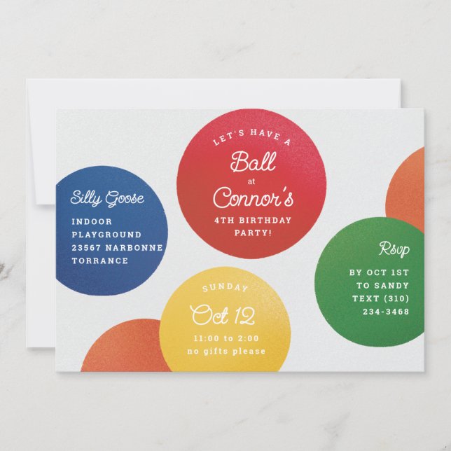 Invitation Amusons-nous un terrain de jeu Ball Pit Anniversai (Devant)