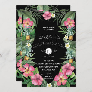 Invitation Ananas & Fleurs tropicales