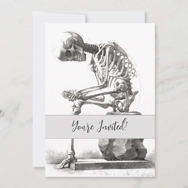 Invitation Anatomie squelettique antique : médical Halloween  (Devant)