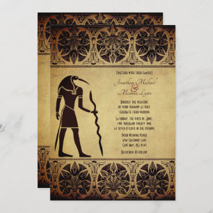 Invitation Ancien Dieu égyptien Thoth, Quill et Mariage d'enc