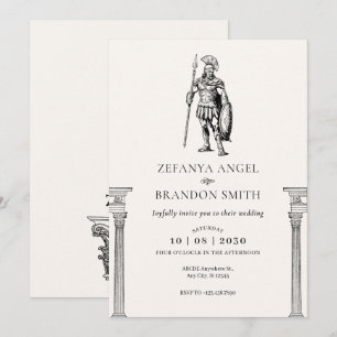 Invitation Ancien empire de soldat grec