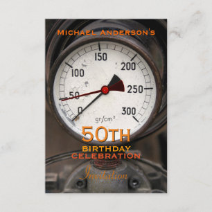 Invitation Ancien manomètre de Steampunk 50e anniversaire