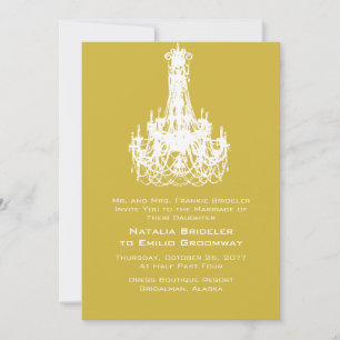 Invitation Ancien Mariage couleur unique Gold Bold
