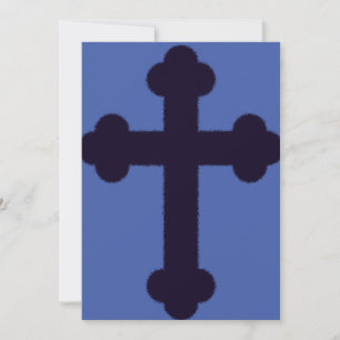 Invitation Ancienne croix chrétienne violette