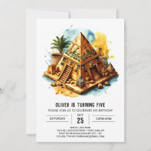 Invitation Ancienne Egypte Aquarelle Chic Pyramides Anniversa