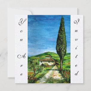 Invitation ANCIENNE MAISON DE FERME EN CHIANTI, bleu vert rou