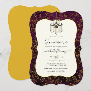 Invitation Ancienne or Elégance Quinceañera