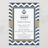 Ancre Baby shower Blue Zigzag