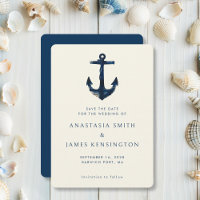 Ancre Bleu Nautique Design moderne Mariage Océan