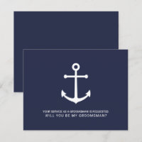 Ancre bleue marine Nautique Groomsmen Proposition