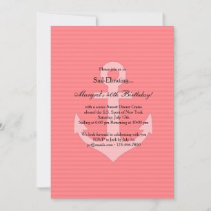 Invitation Ancre dans l'invitation rose