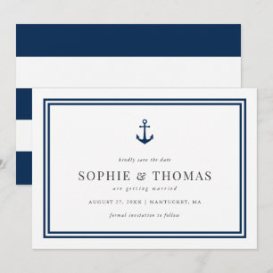 Invitation Ancre de couleur modifiable Blancs Enregistrer la 