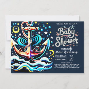 Invitation Ancre en ligne Baby shower Boho