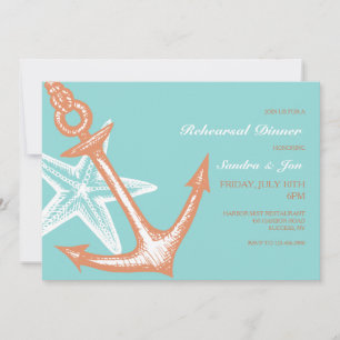 Invitation Ancre et poisson étoile