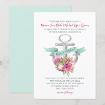 Ancre florale Mariage d'aquarelle marine