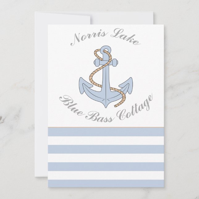 Invitation Ancre Lake Vacation Beach Nom de la maison Blue St (Devant)
